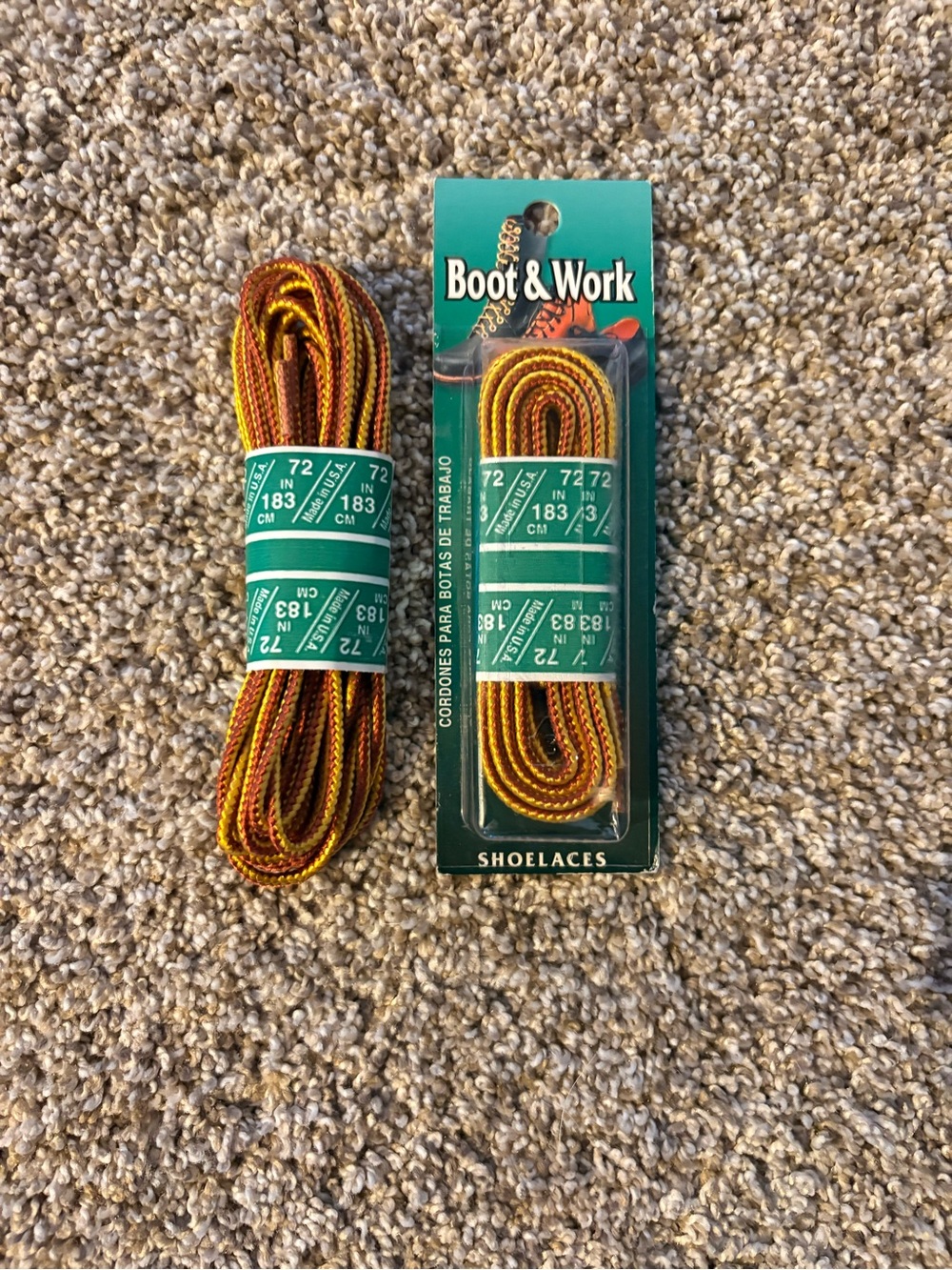 Men’s Yellow/Brown Work Boot Shoelaces
